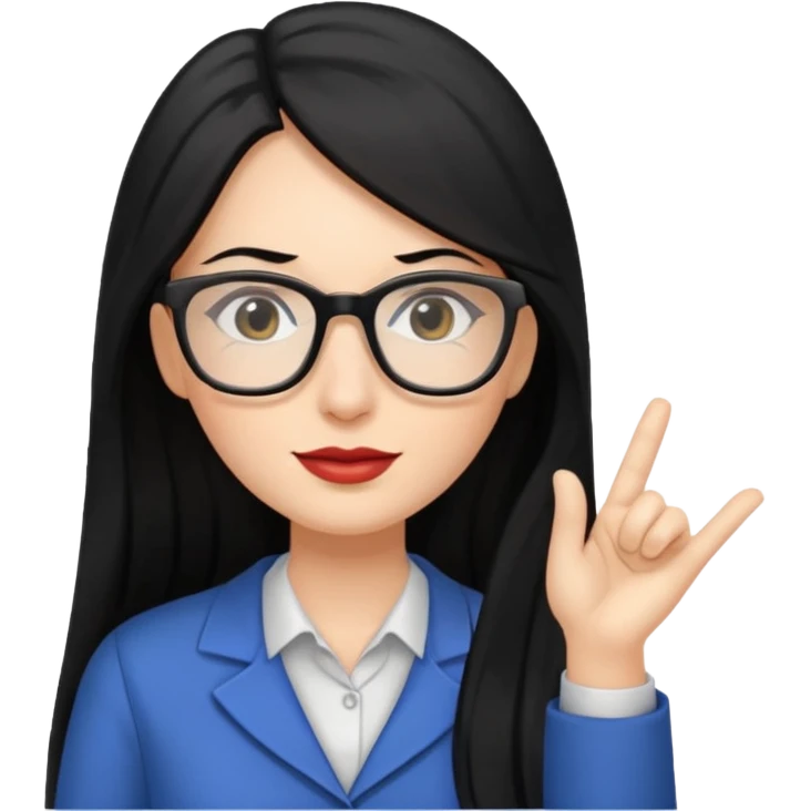 women teacher with black long hair emoji