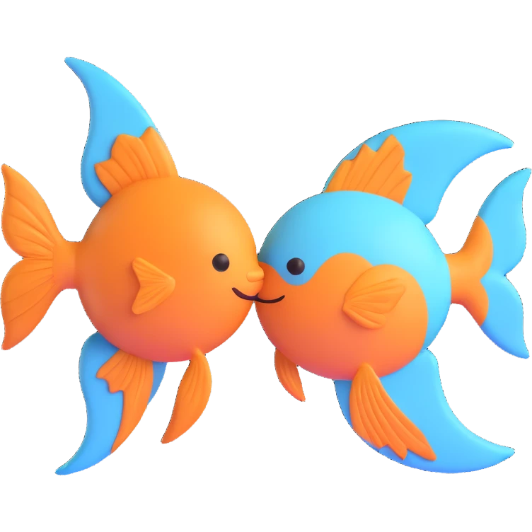 The zodiac symbol Pisces (#00d9ff color emoji