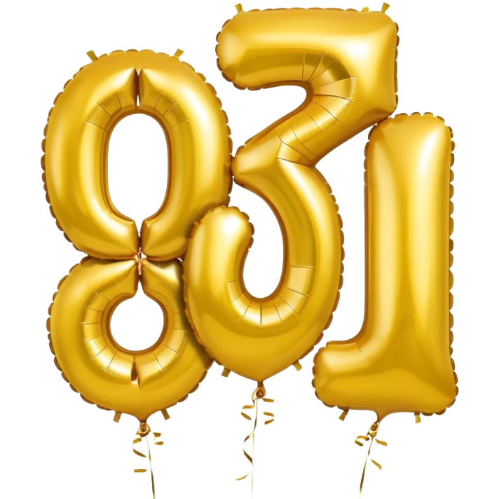 20 number in gold baloons emoji
