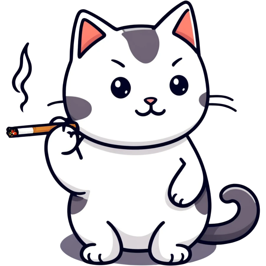 Cat with a cigarette  emoji