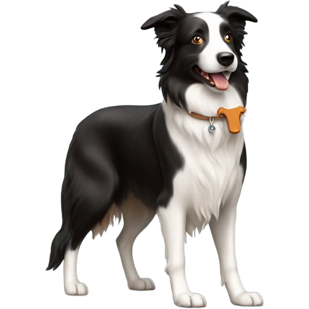 Border collie with Texas longhorns  emoji