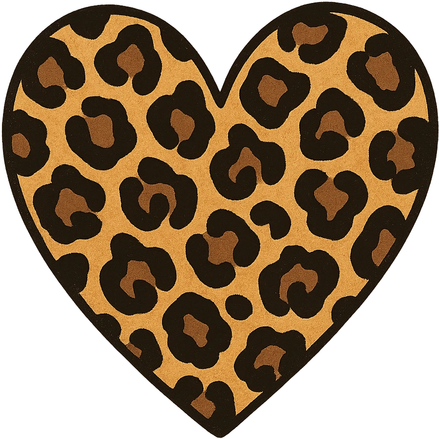 leopard print heart, style 5 emoji