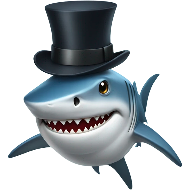 Shark with a top hat emoji