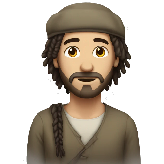 A white man with no beard and no mustache, with dread locks wearing a kippa emoji