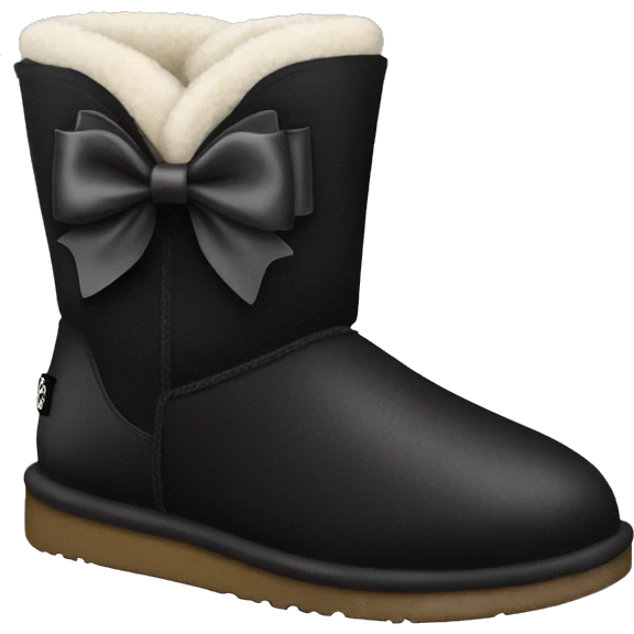 a black ugg boot with a bow emoji