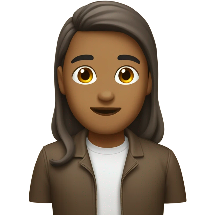 Persona blanca con pelo castaño  emoji