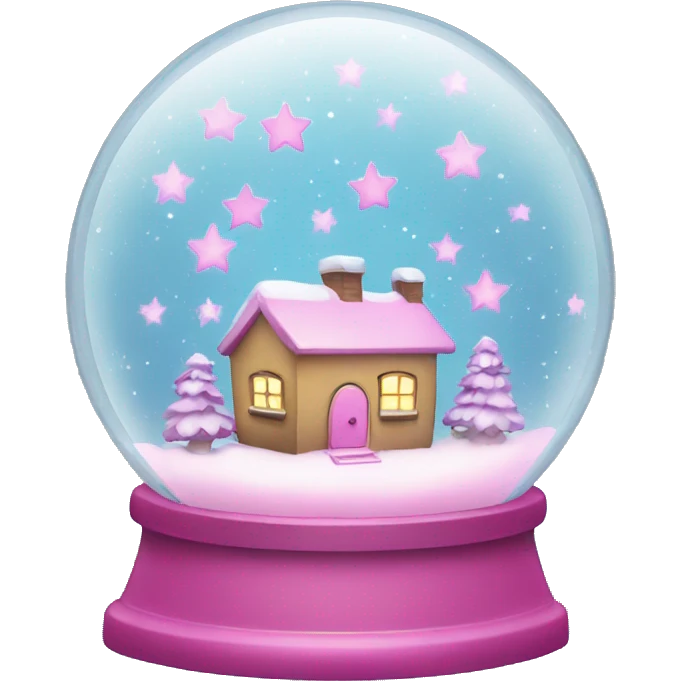 snowglobe with pink stars  emoji