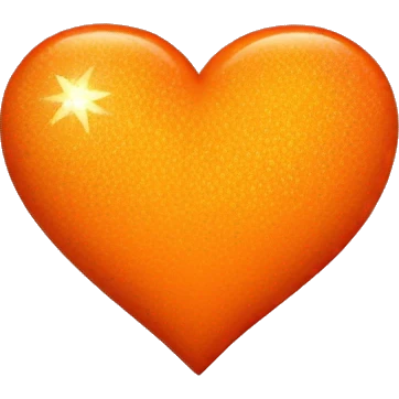 corazón naranja con brillos emoji