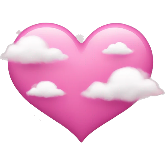 Pink heart with clouds emoji