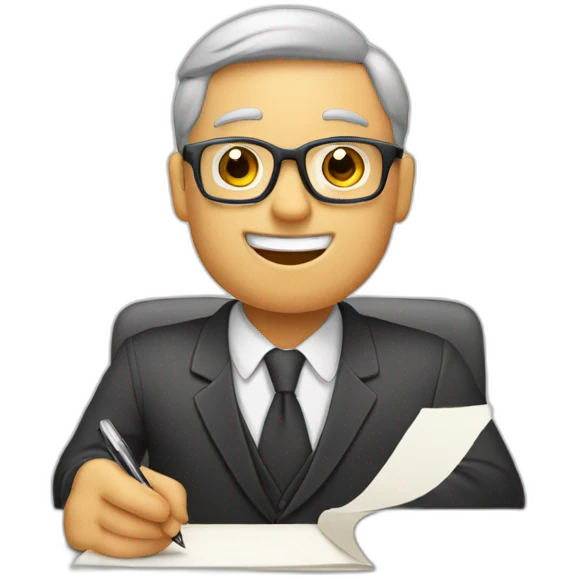 Abogado firmando documento emoji
