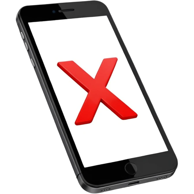 Un movil pero con una x por encima como que lo tache emoji