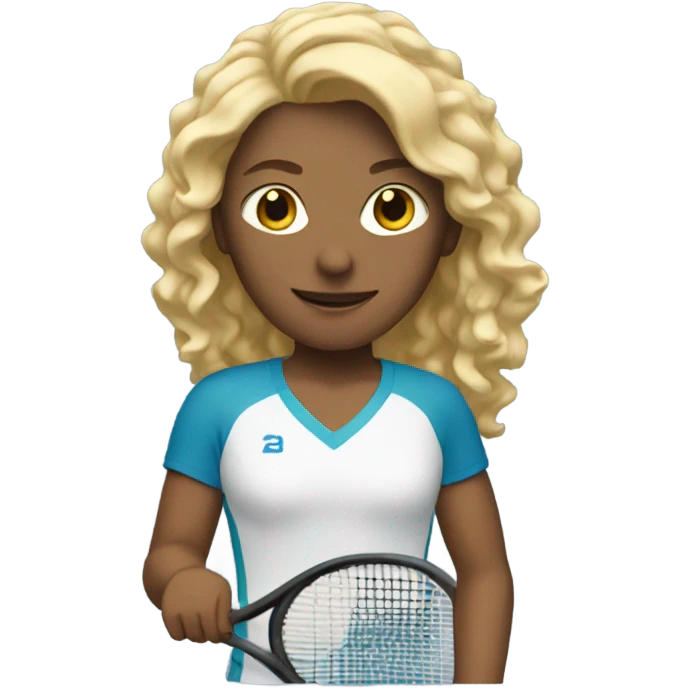 Tênis player with bonde hair  emoji