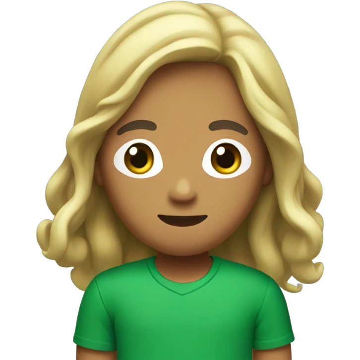 Squid game player in Long hair and green t shirt emoji