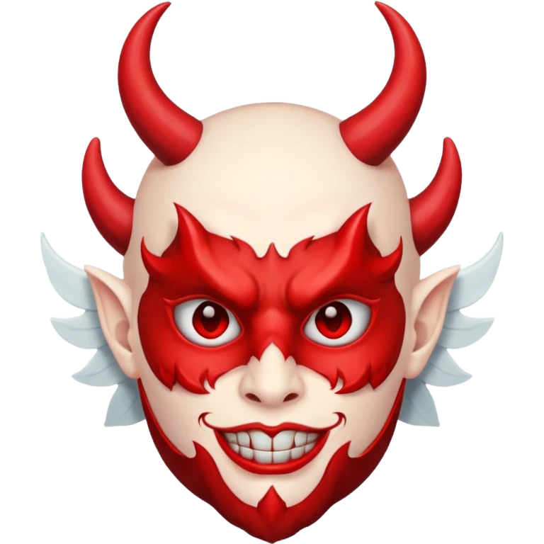Devil wearing angel mask emoji