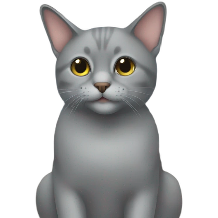 Grey cat near MacBook emoji