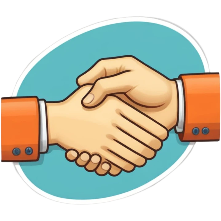 make me a retro style sticker handshake  emoji