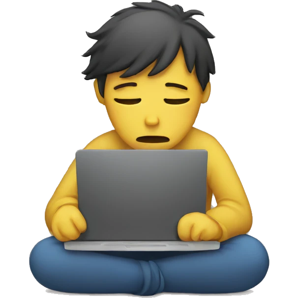 sad person with laptop emoji