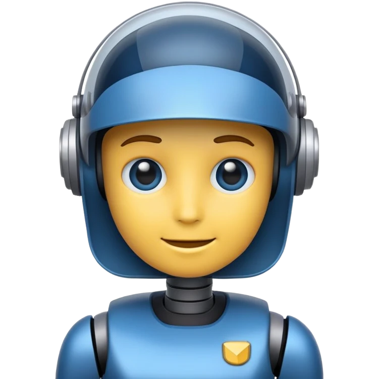 copilot AI assistant emoji can make each expression can be animated face is mostly a bluish color subtle resemblance to a robot to tie in the AI visual. approachable professional smart resourceful good at coding research chatting advising and many other things emoji