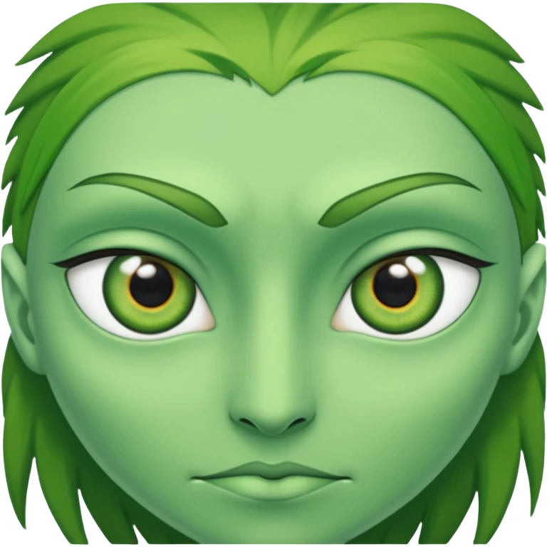 close up looking into the green eye of a greenhawk emoji