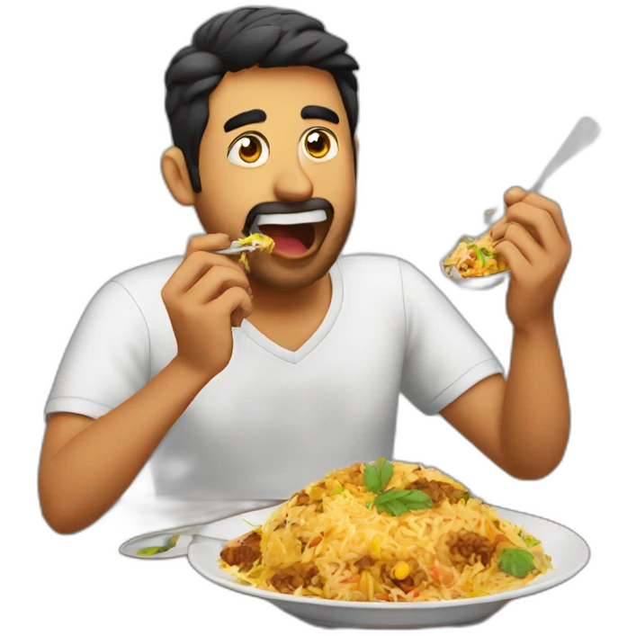 code eating biryani emoji