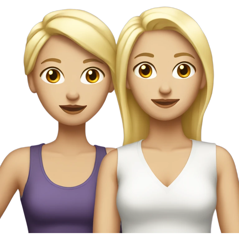 Blonde and brunette white lesbian couple  emoji