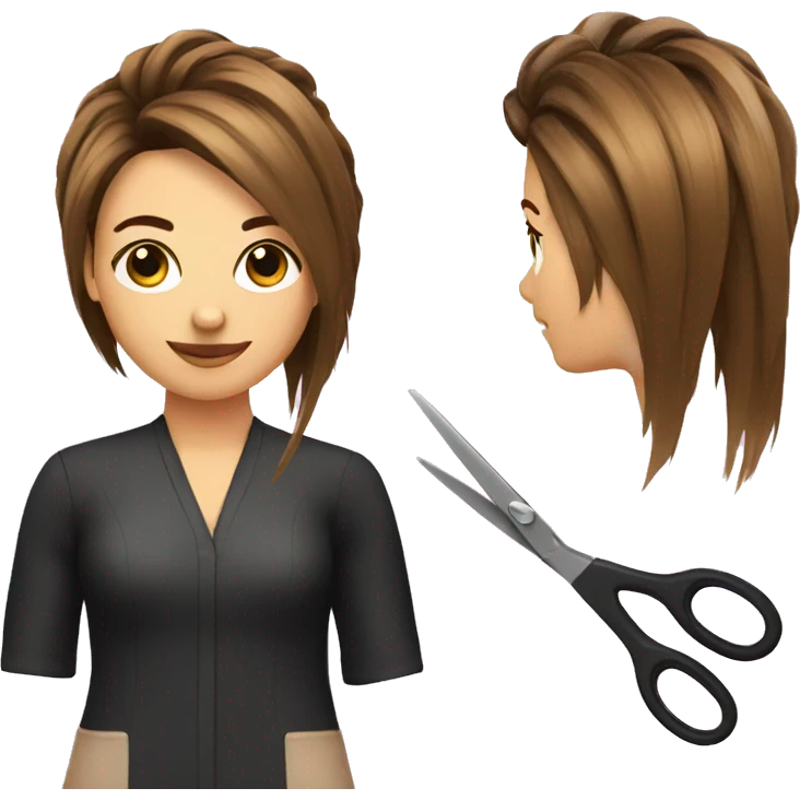 Hairstylist with scissors in right hand  emoji