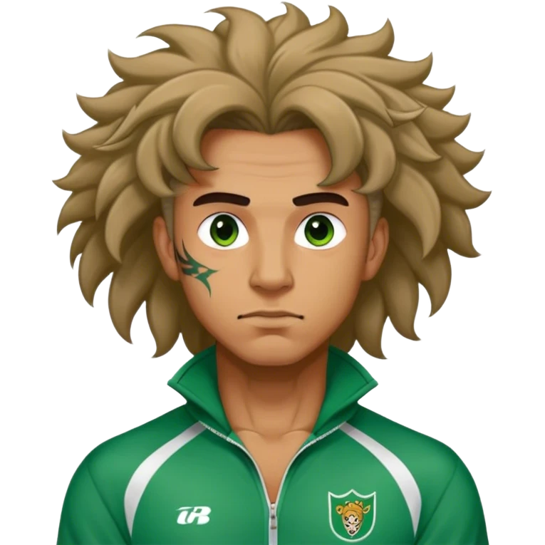 Jang Deok-su , Age: Late 40s
Appearance: A fierce man with tattoos, A large hair, have a tattoo on his neck.
Outfit: Green player tracksuit emoji