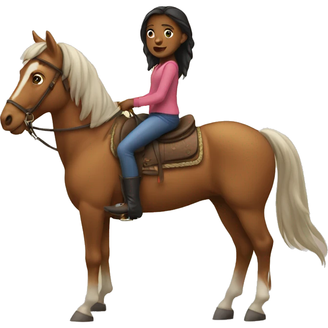 Girl rides a horse  emoji
