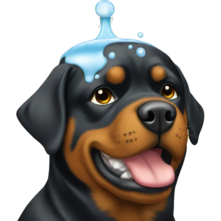 Rottweiler with Shampoo on his Head emoji