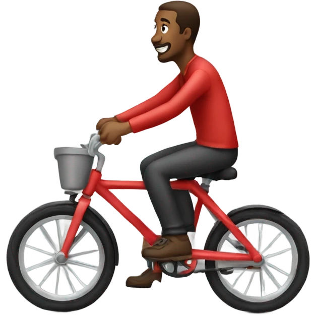 Man riding a red bike  emoji