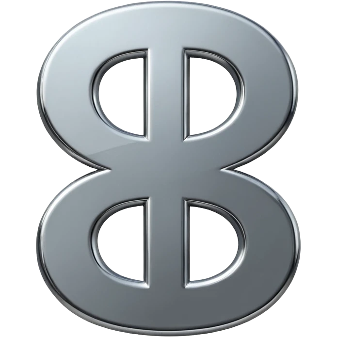 A double dollar sign emoji made of polished silver chrome, smooth metallic surface, glossy reflections, luxury swag vibe, minimal iOS emoji style, centered on white background emoji