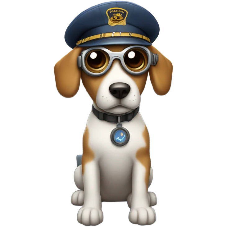 Dog flying an airplane emoji