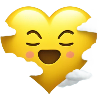 Yellow heart with clouds emoji