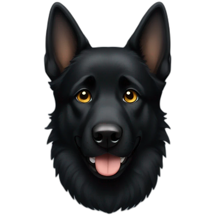 Black German shepherd with tears  emoji