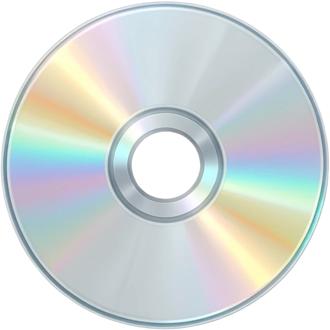 белый светящийся CD-диск, no background emoji