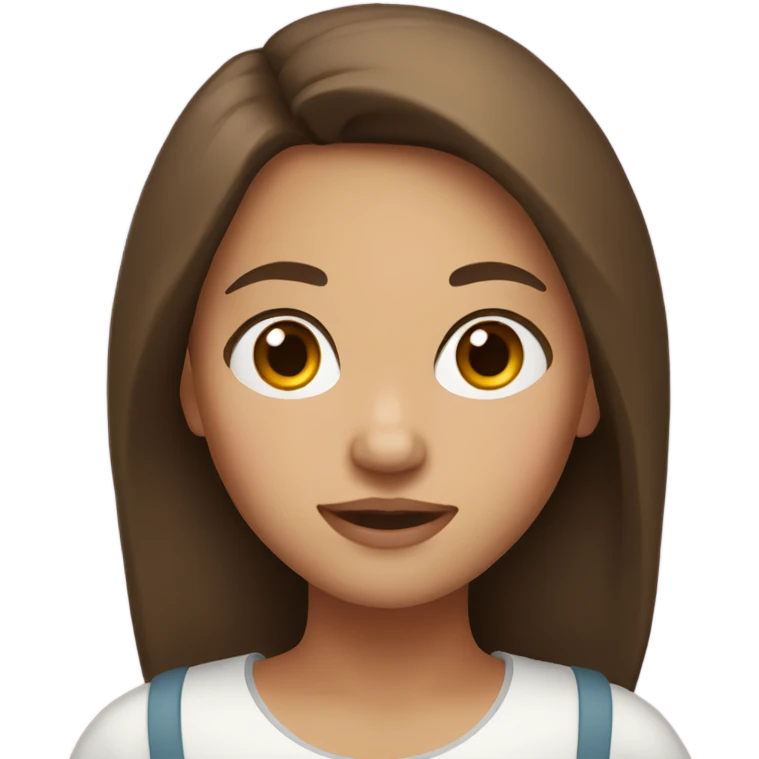 girl with brown hair and brown eyes emoji