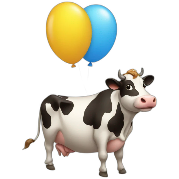 cow riding baloon emoji