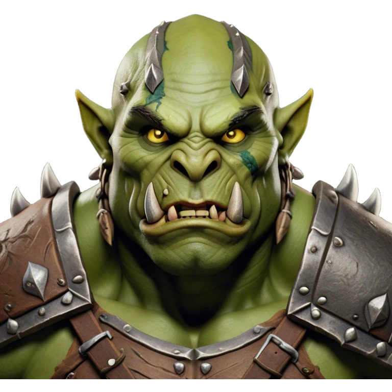 Cinematic Realistic WoW Orc Warrior Portrait, head tilted dramatically with an exaggeratedly amused expression, blending raw, primal might with a touch of unexpected humor. His battle-scarred green skin, robust muscles, and intricately detailed tribal armor in deep, earthy tones are rendered with lifelike texture and dynamic lighting, high shine, dramatic yet whimsical, capturing an orc warrior whose epic strength is matched by a playful, irreverent charm. emoji