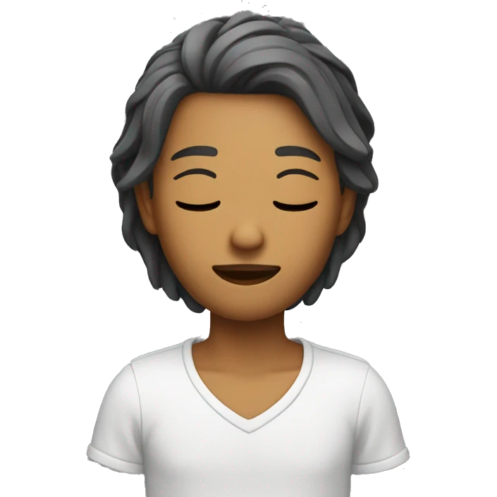 casual style with closed eyes emoji