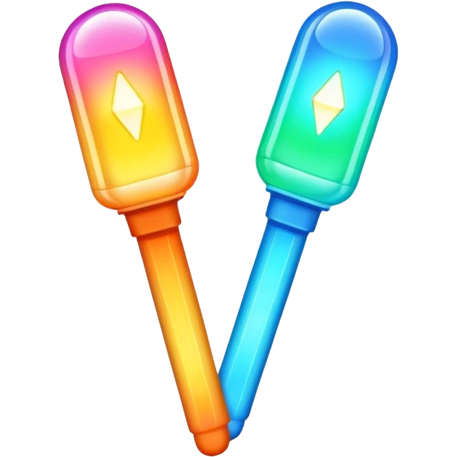 a dual of lightstick emoji