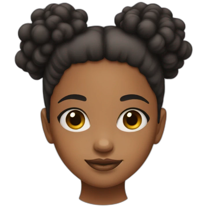 girl with 2 afro puffs ill emoji