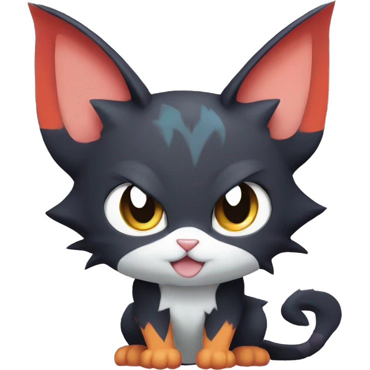 Cool Cute Edgy Chibi Cat-Noibat-Noivern-Litten-Pokémon-Fakémon-hybrid emoji
