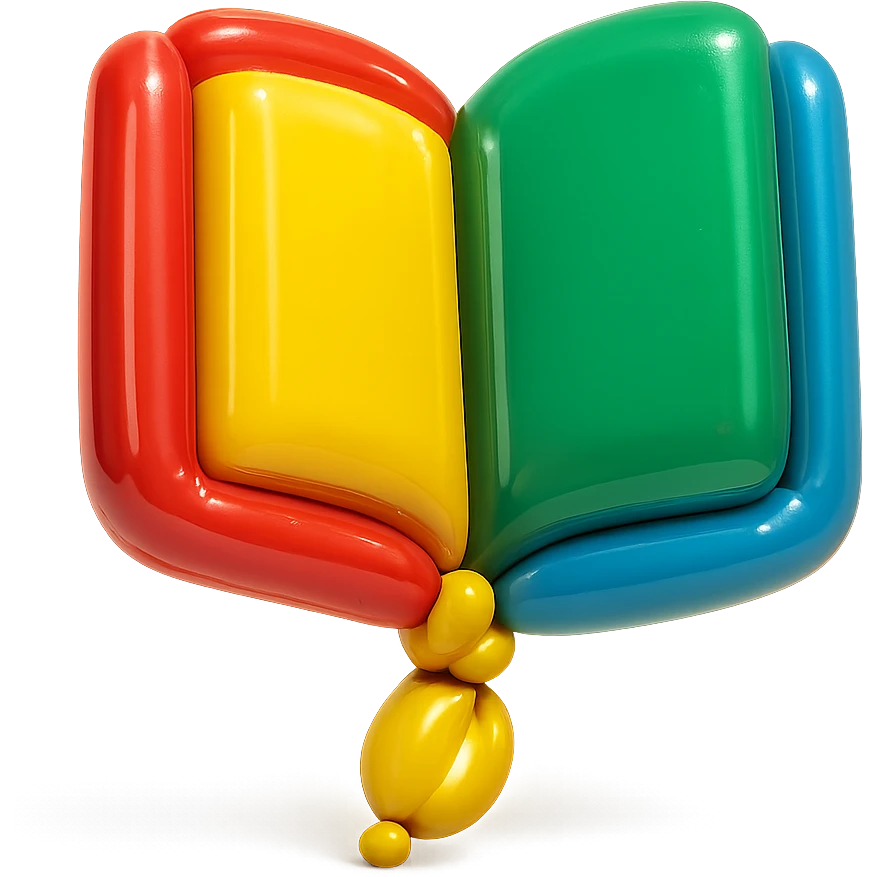 a diary, inflated and playful emoji