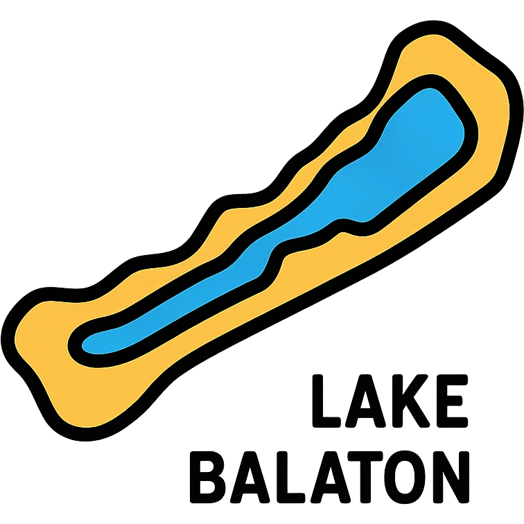 colorful Lake Balaton icon with color outline emoji