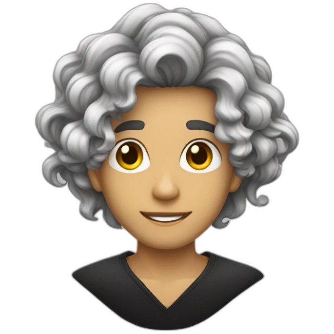 Homem de cabelo curto com waves e negro emoji