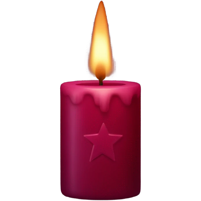 dark Ruby candle with little star  emoji