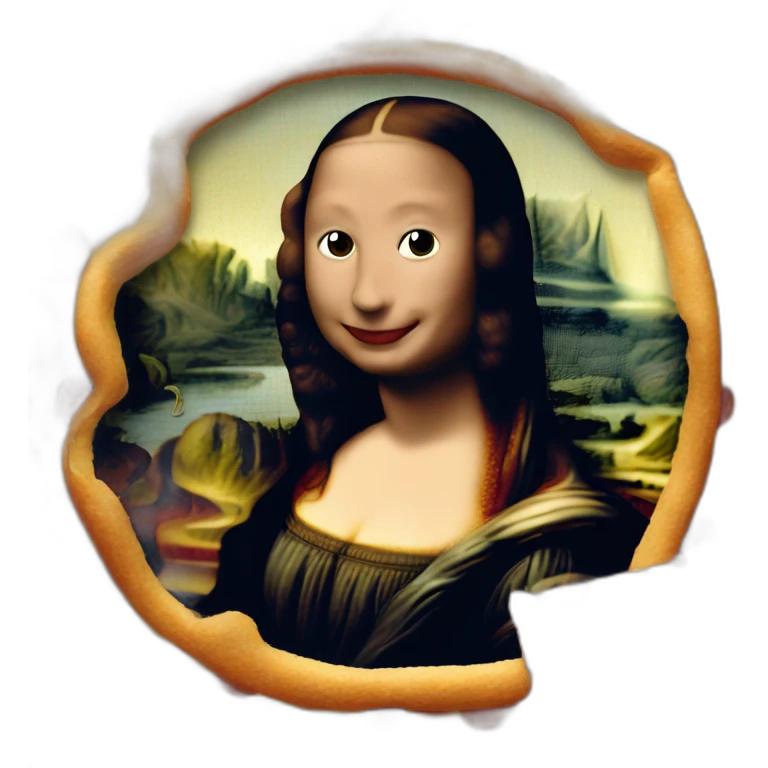 Mona Lisa eats pizza emoji