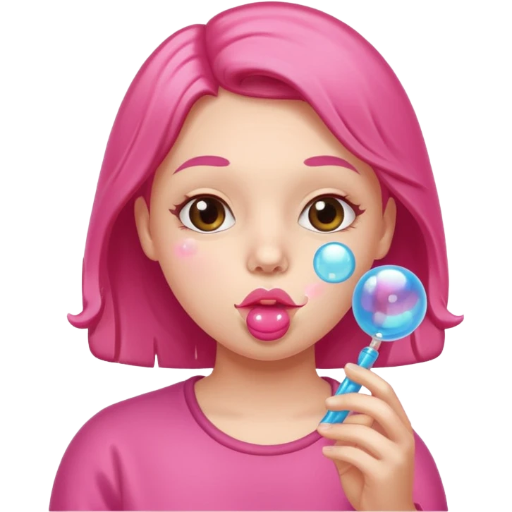 a person who blows bubbles with gum emoji