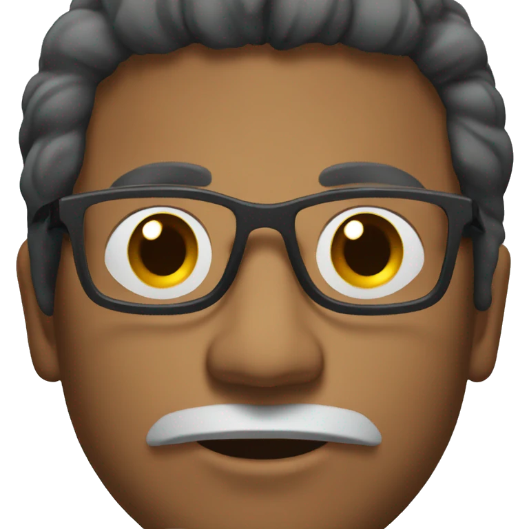 indian man with black glasses and slightly longer face  emoji