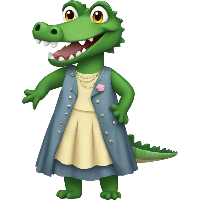 Crocodile in a dress emoji